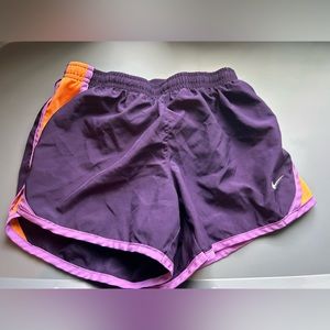 Purple and orange nike dri fit shorts